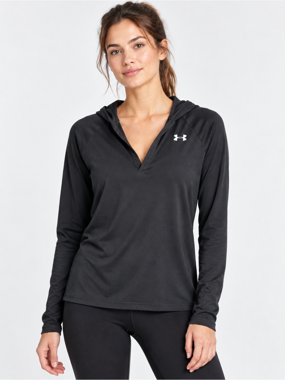 Under Armour Black Hooded Long-Sleeve Training Pullover Size-X-Small Athletic